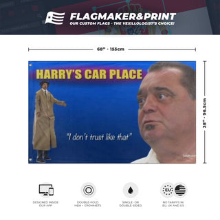I dont trust like that flag (Harrys car place)